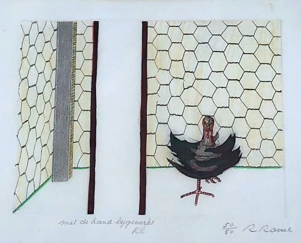 Etching Raveel - Gekooid maar niet onderworpen