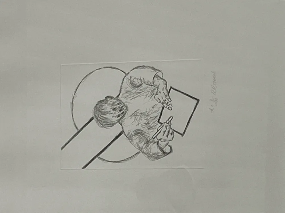 Etching Raveel - Tegenover het vlak