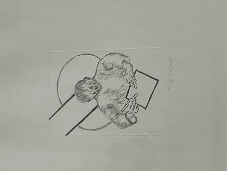 Etching Raveel - Tegenover het vlak