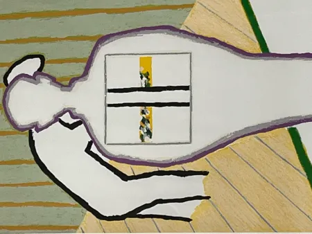 Lithograph Raveel - Vader en zoon (ii)