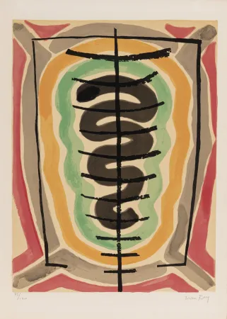 Lithograph Ray - De l'origine des espèces par voie de sélection irrationnelle (#B), 1971 - Hand-signed!