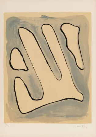 Lithograph Ray - De l'origine des espèces par voie de sélection irrationnelle (#D), 1971 - Hand-signed!