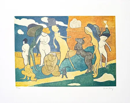 Lithograph Ray - Man Ray (1890–1976) - Premier Promenade - color lithograph on paper - 1960