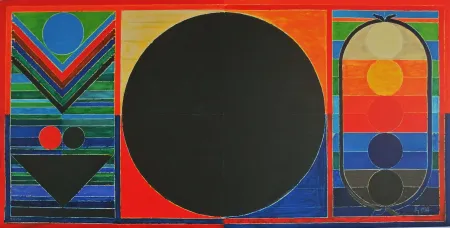 Lithograph Raza - Tree, Bindu and Five Elements