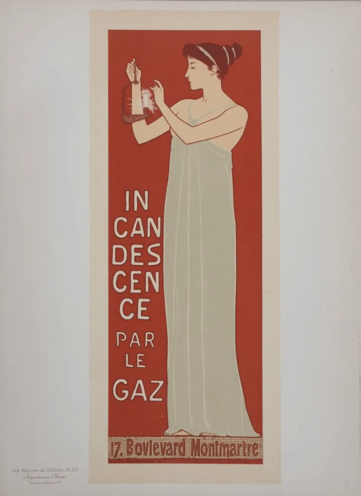 Lithograph Realier-Dumas - L'Incandescence par le Gaz, Les Maitres de L’Affiche
