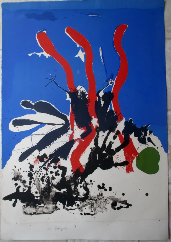 Lithograph Rebeyrolle - Mort d'un adversaire