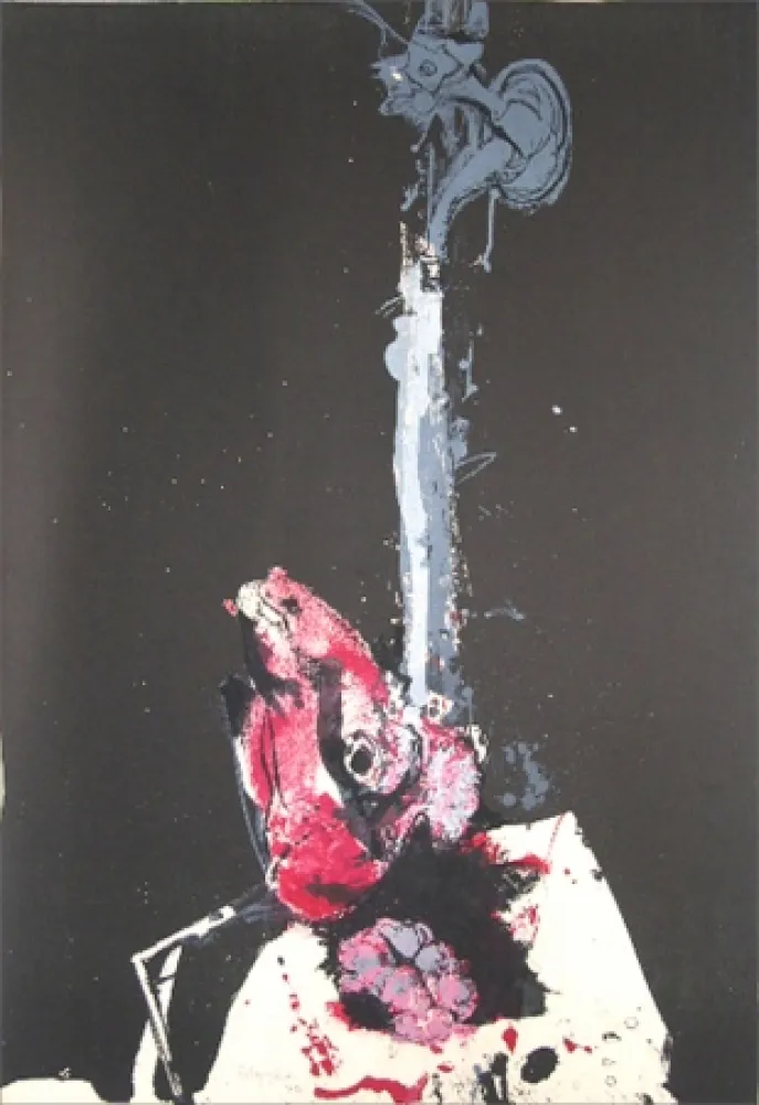 Lithograph Rebeyrolle - Question