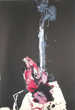 Lithograph Rebeyrolle - Question