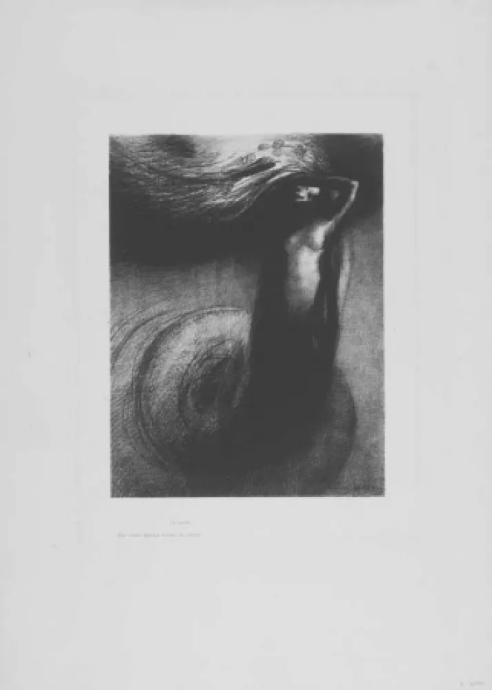 Lithograph Redon - A Gustave Flaubert