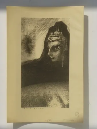 Lithograph Redon - Cime noire