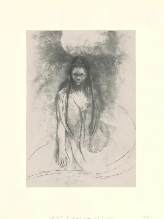 Lithograph Redon - L'intelligence fut à moi!  Je devins le Buddha