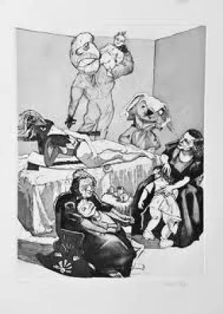 Etching And Aquatint Rego - Les Planches Courbes