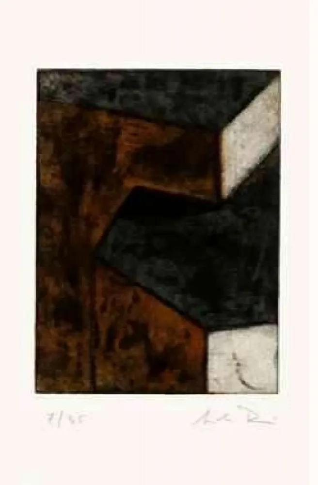 Engraving Rein - Ohne Titel (braun, grün, hell) 