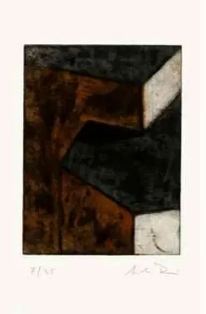 Engraving Rein - Ohne Titel (braun, grün, hell) 