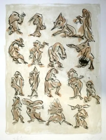 Lithograph Reinhoud - 17 contre