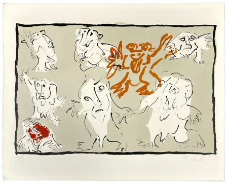 Lithograph Reinhoud - C'est la vie