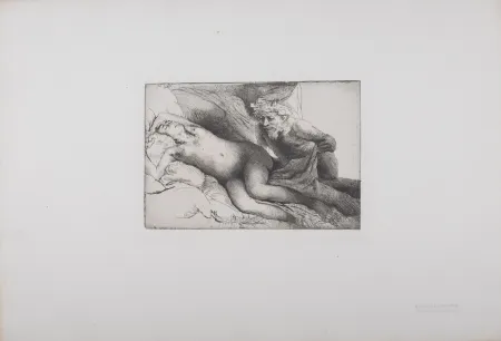 Rotogravure Rembrandt - Antiope et Jupiter