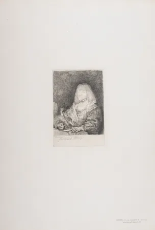 Rotogravure Rembrandt - Homme avec chaine et croix