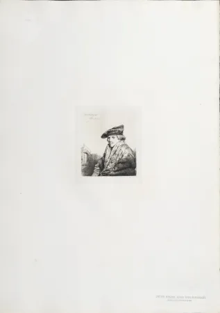 Rotogravure Rembrandt - Jeune Homme assis réfléchissant