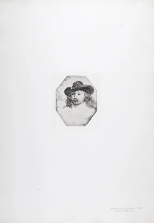 Rotogravure Rembrandt - Jeune homme dans un octogone