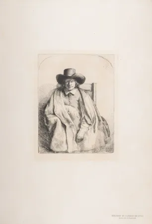 Rotogravure Rembrandt - Portrait de Clément de Jonge