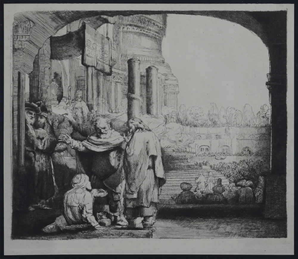 Rotogravure Rembrandt - Saint Pierre guérissant le paralytique