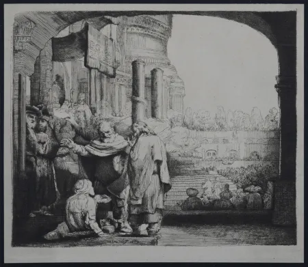 Rotogravure Rembrandt - Saint Pierre guérissant le paralytique