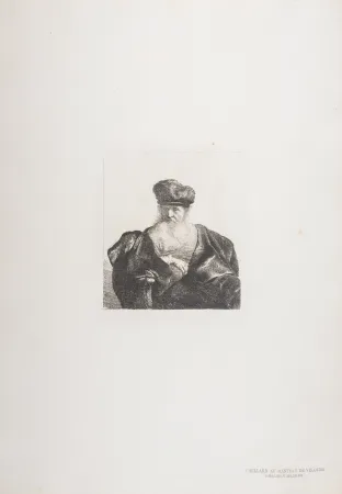 Rotogravure Rembrandt - Vieillard au manteau de velours