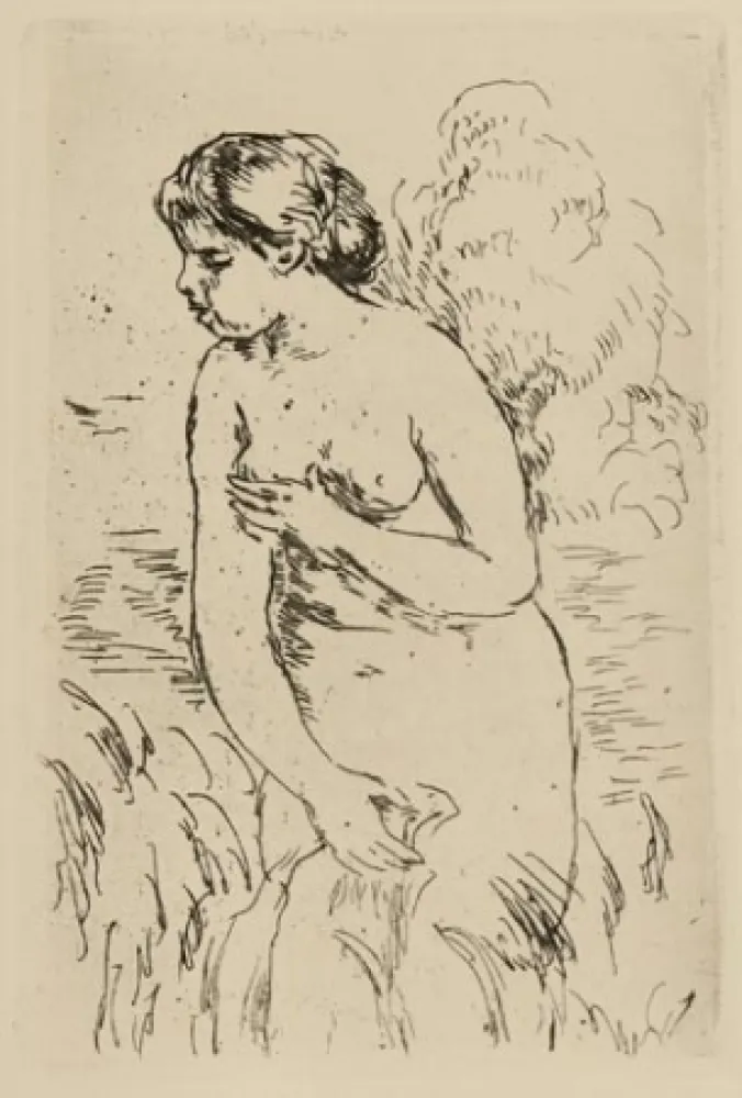 Etching Renoir - Baigneuse debout à mi-jambes