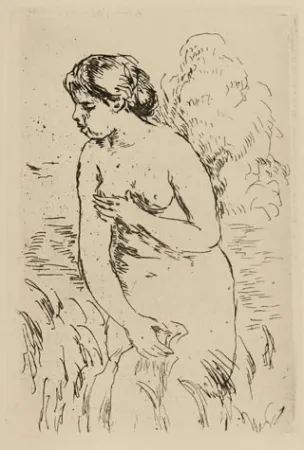 Etching Renoir - Baigneuse debout à mi-jambes