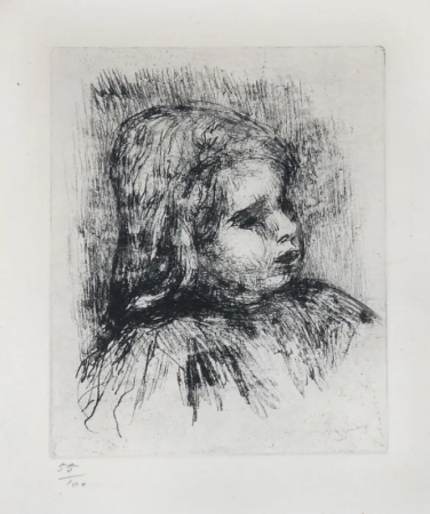 Etching Renoir - Claude Renoir, de Trois-Quarts à Droite (Claude Renoir, Three-Quarters to the Right), 1908