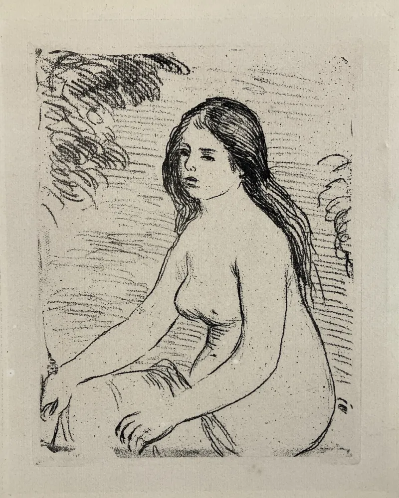 Engraving Renoir - Femme nue assise, circa 1906