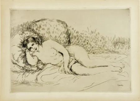 Engraving Renoir - Femme nue couchée (tournée à gauche), 1906