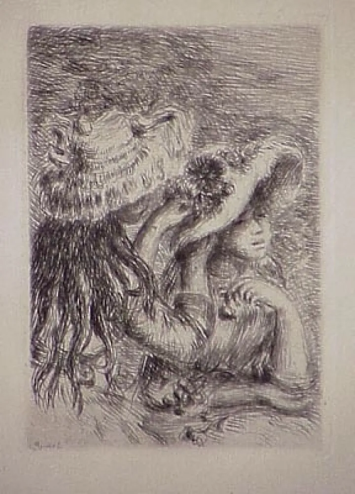 Etching Renoir - Le chapeau épinglé, in Renoir et ses amis