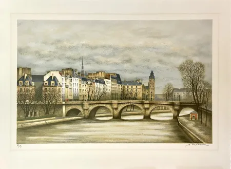 Lithograph Renoux - Le Pont-Neuf