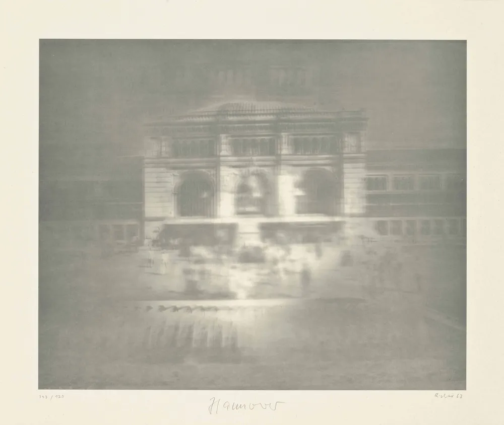 Lithograph Richter - Bahnhof (Hannover)