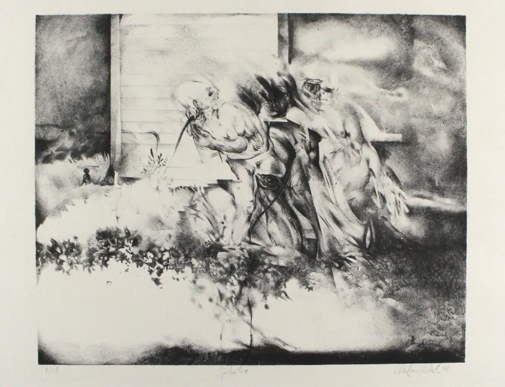 Lithograph Rickert - Gärtnertrio