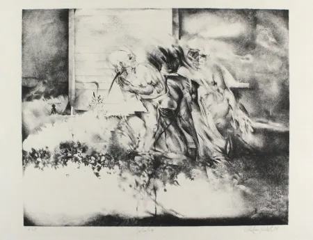 Lithograph Rickert - Gärtnertrio