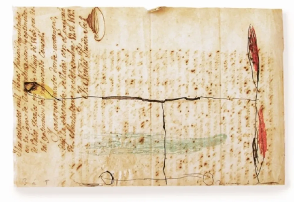 Etching And Aquatint Riera I Arago - Airplane with Red Propeller