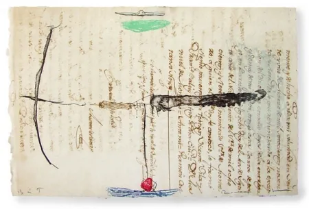 Etching And Aquatint Riera I Arago - Airplane with Red Tail