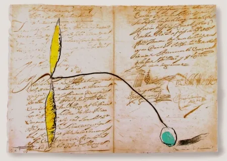 Etching And Aquatint Riera I Arago - Airplane with Yellow Propeller