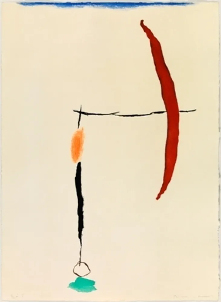 Etching Riera I Aragó - Avión en ángulo con amarillo 