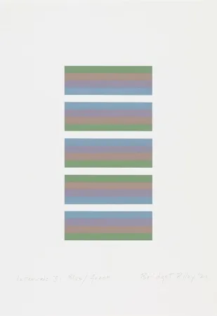 Screenprint Riley - Intervals 3, Blue / Green