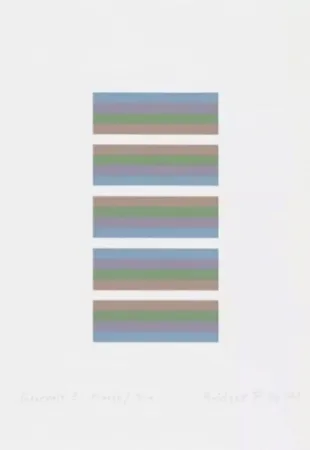 Screenprint Riley - Intervals 3 - Orange / Blue