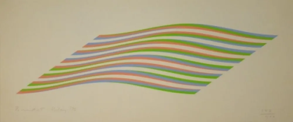 Screenprint Riley - Untitled (Waves)