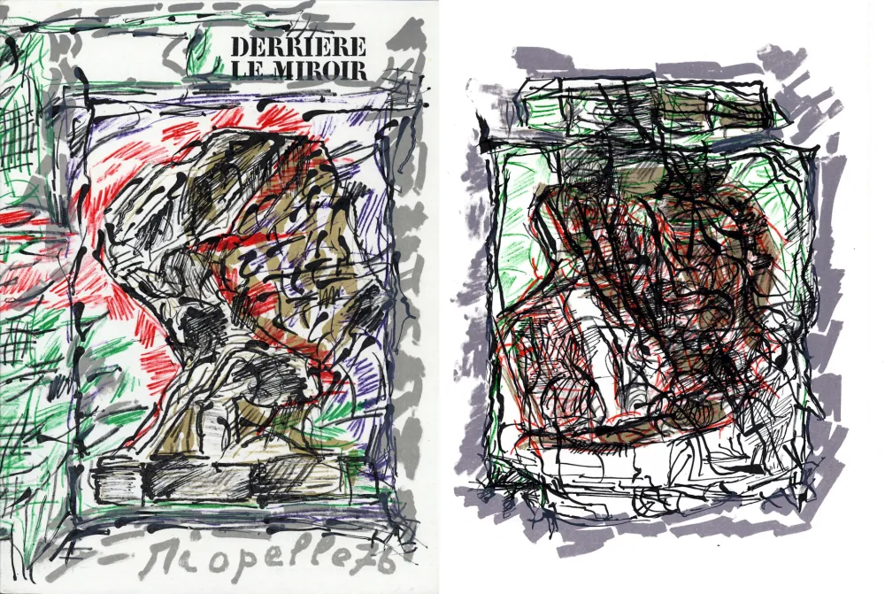Illustrated Book Riopelle - Derrière le Miroir n° 218. RIOPELLE. 4 LITHOGRAPHIES ORIGINALES. Mars 1976.