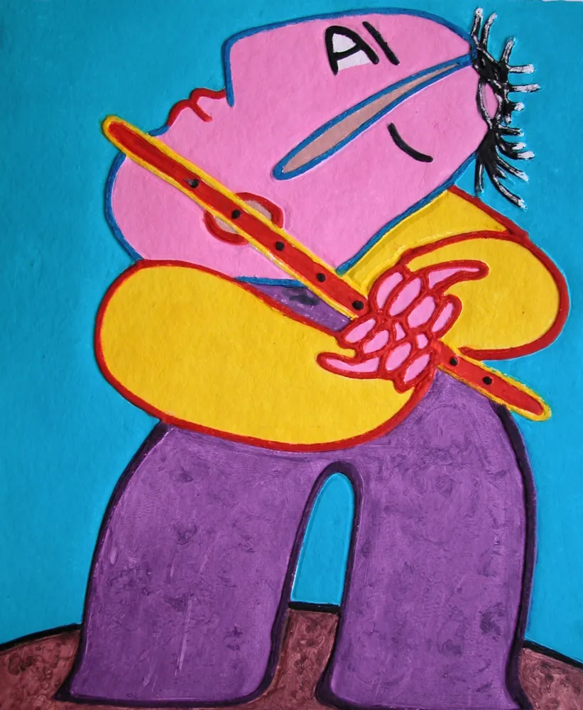 Etching Ripolles - Le flutiste