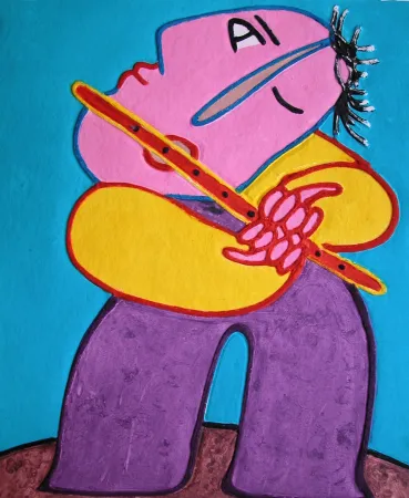 Etching Ripolles - Le flutiste