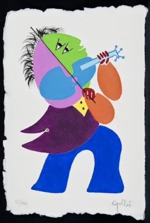 Etching Ripolles - Violinista