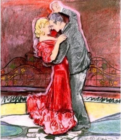 Lithograph Rivers - Fred and Ginger